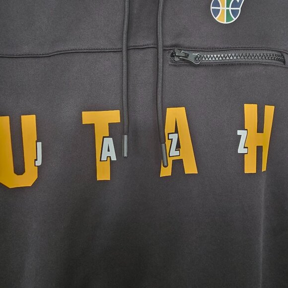 Utah Jazz Men's NBA Brand Pullover Polyester Hoodie Black Size 2XL NWT‎ - Picture 2 of 8